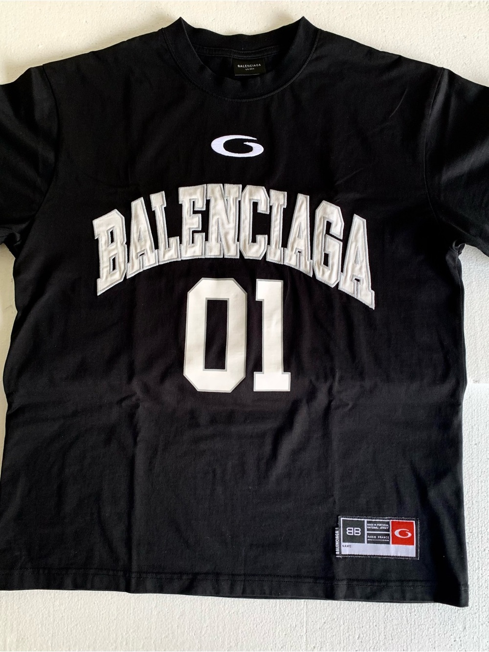 Balenciaga Black and White '01 Arch Logo Tee